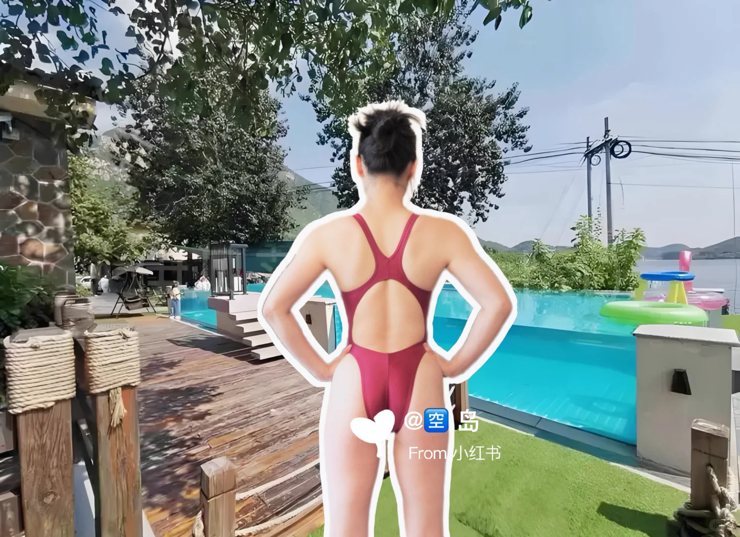 背部的展示依旧不错的asics亚瑟士泳衣🩱