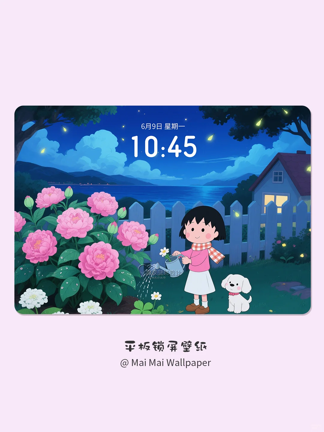 224 樱桃小丸子✿灼灼月季花平板壁纸