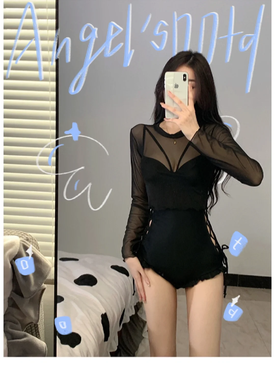 连体泳衣粉色保守度假温泉泳装