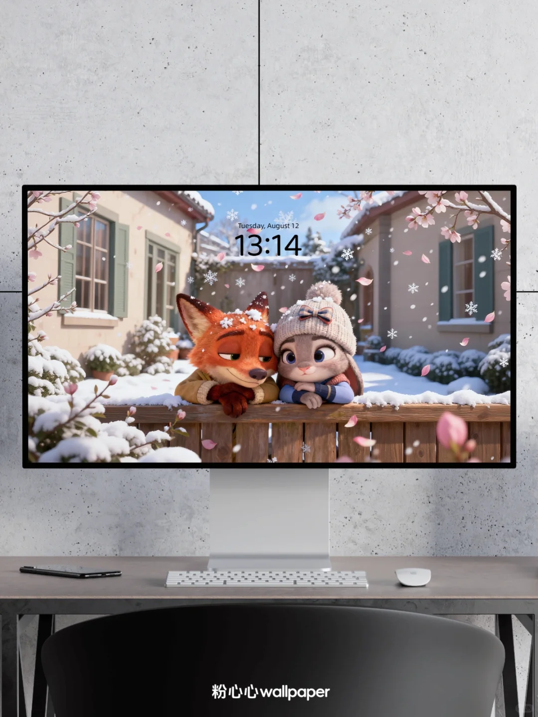 兔狐冬日CP感，花与雪的相遇｜动态壁纸｜104