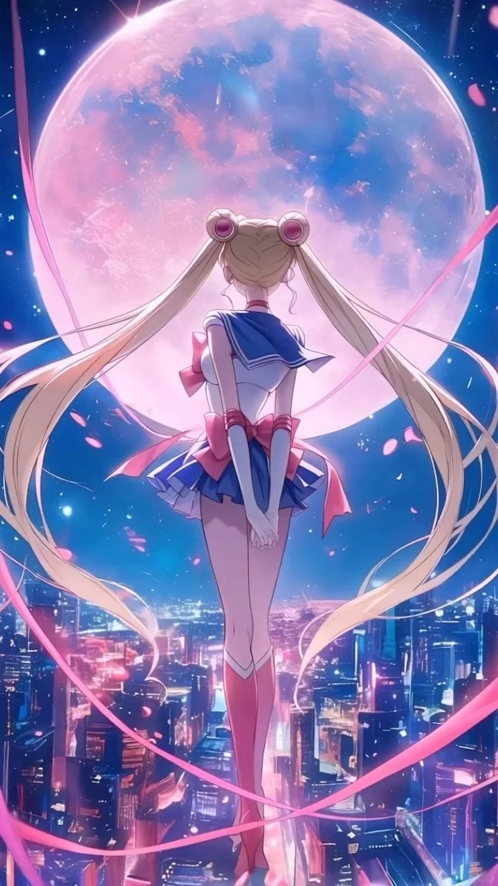 动态背景：月冕下的倩影