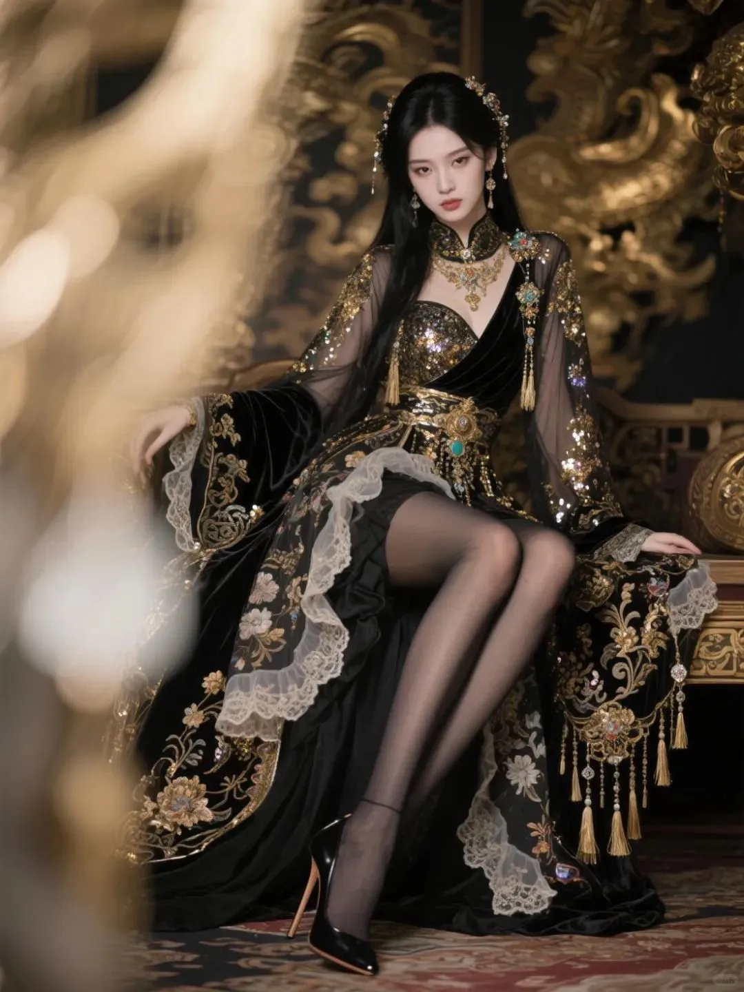 是你理想中的爱妃嘛#古风美女#黑丝长腿