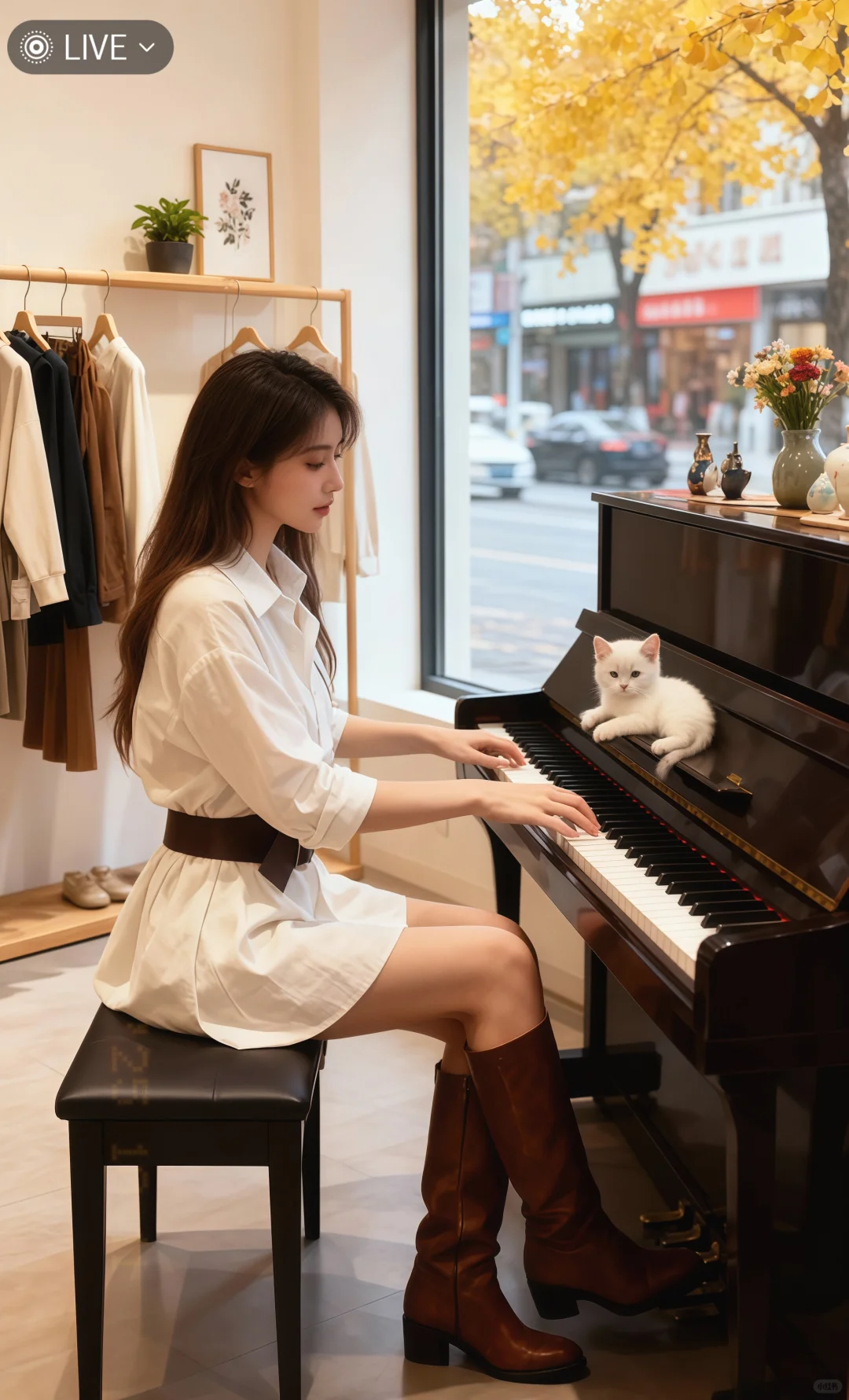 白月光衬衫裙真的好美～