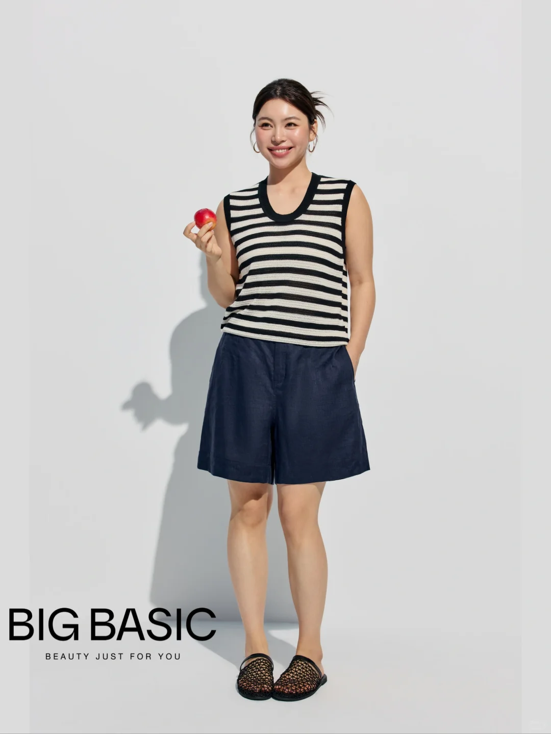 分享一条大码女孩穿更好看的亚麻短裤！