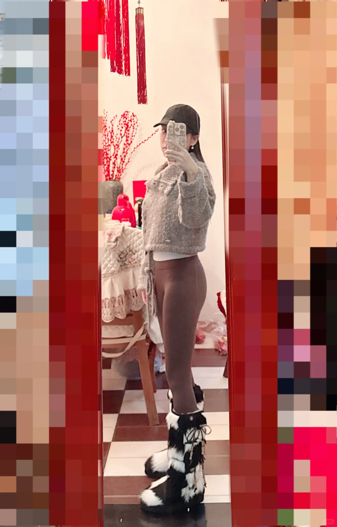 雪地靴穿搭/lulu瑜伽裤很百搭