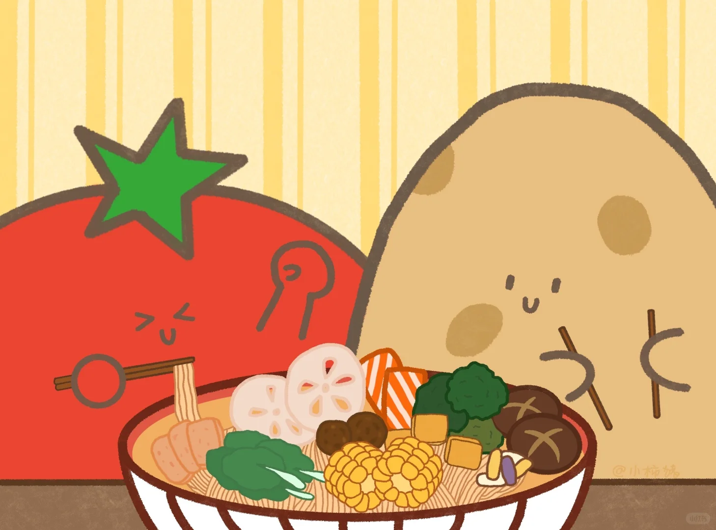 平板壁纸｜吃麻辣烫的一天🍅🥔