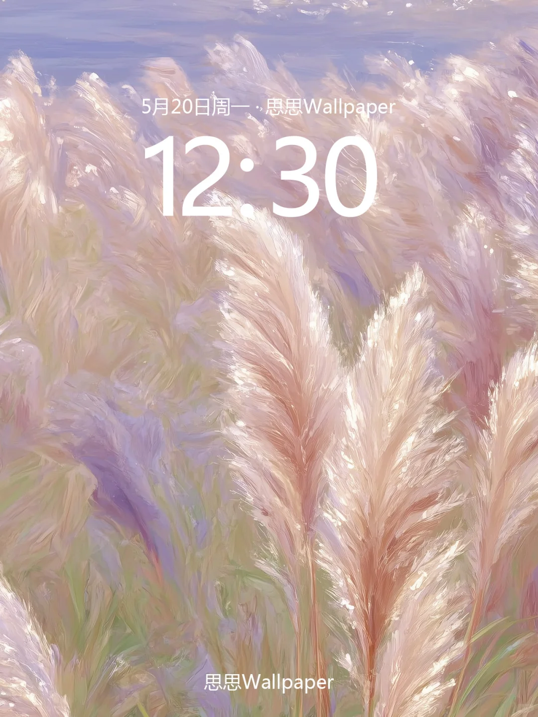 美到失语！谁能拒绝这幅粉色芦苇壁纸啊！💕