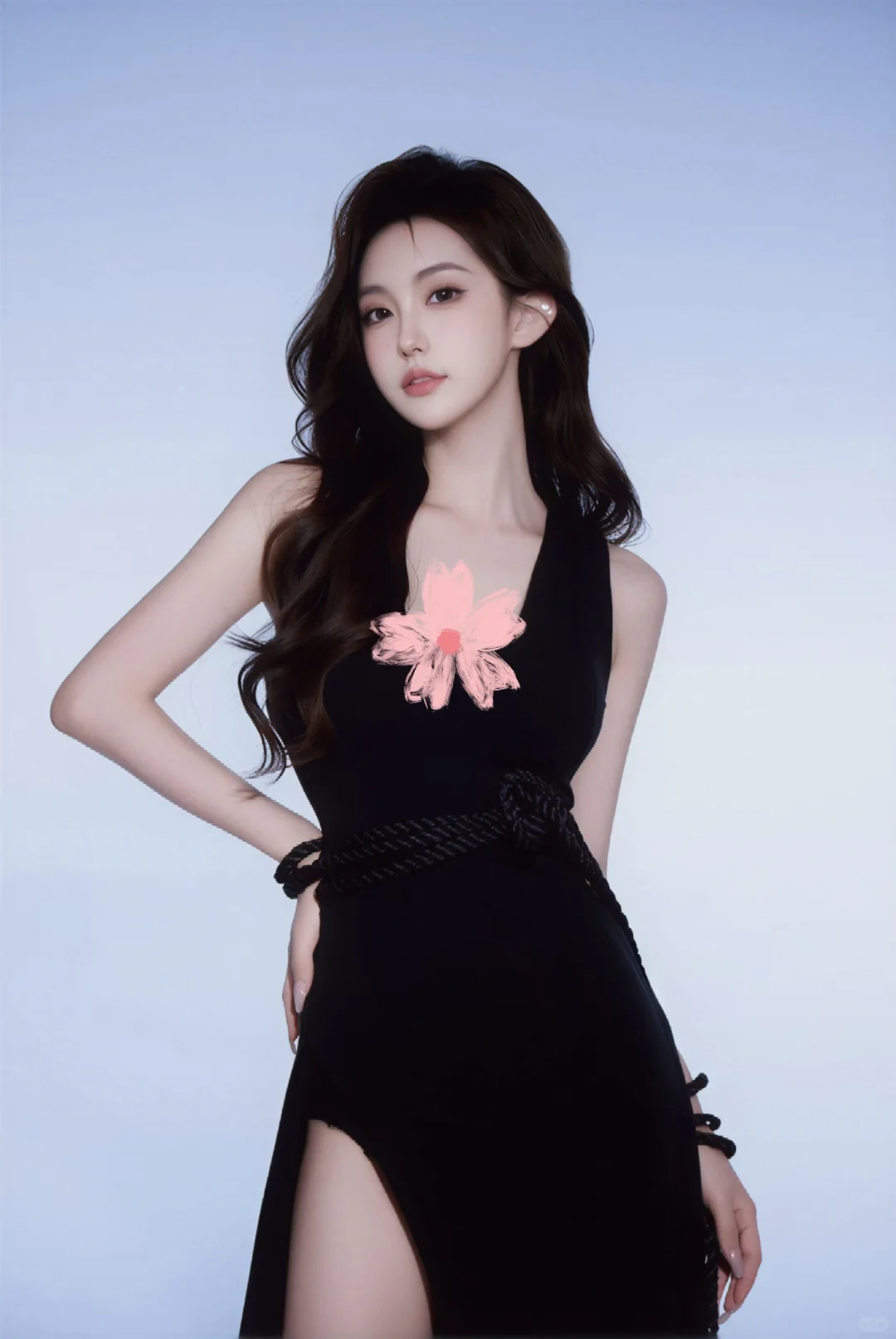 冷欲黑裙杀！深V吊带的性感暴击