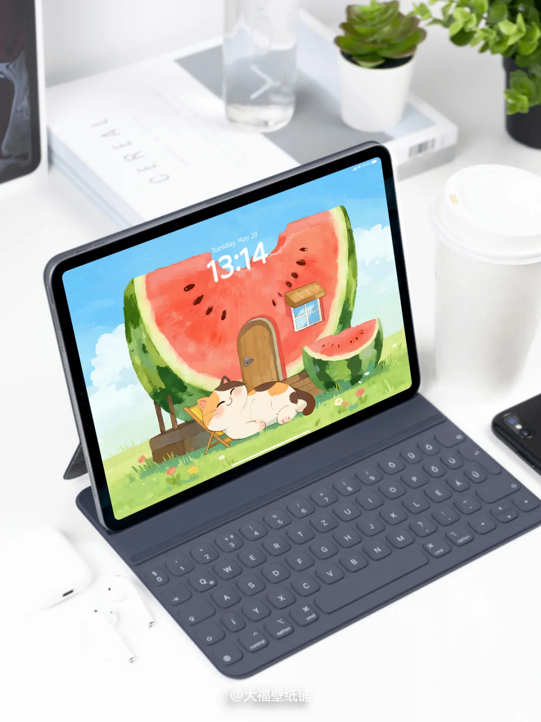 平板壁纸丨16丨西瓜屋与猫