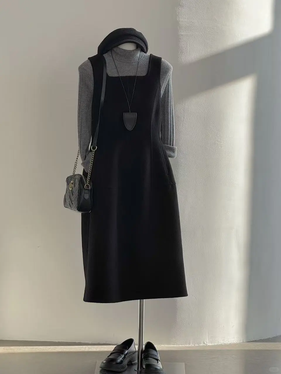 秋冬本命背心裙🖤收腰小黑裙长款来啦！