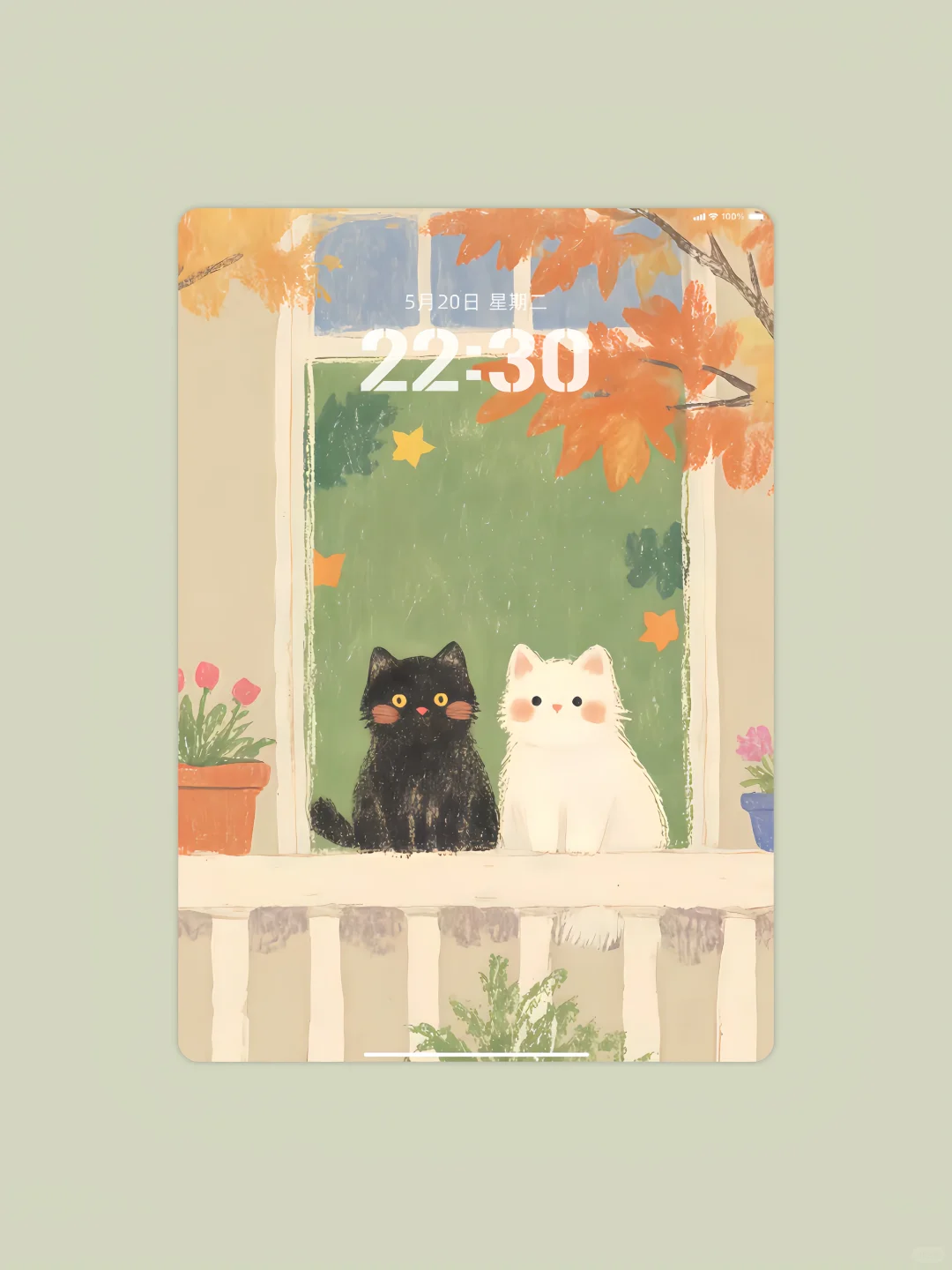 iPad壁纸•横竖通用 | 秋天🍂四只猫