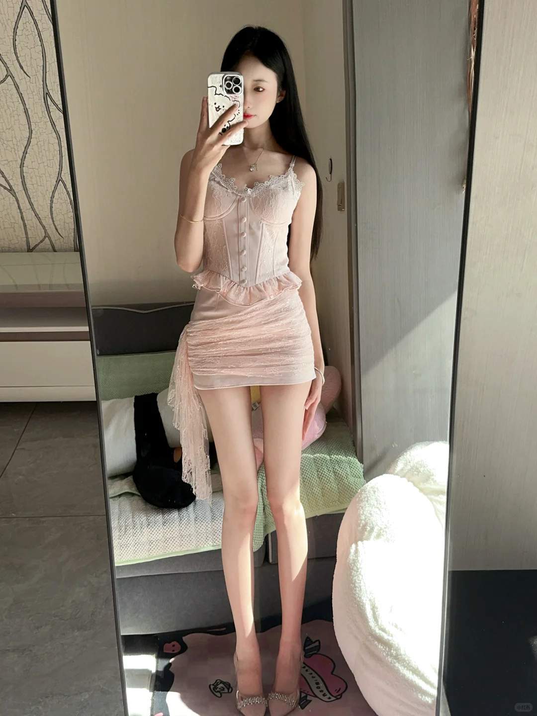 秋天穿粉色也太温柔了～