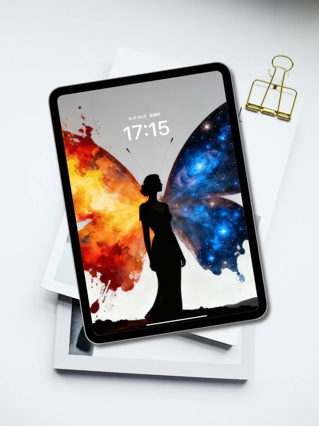 蝴蝶之翼一半火焰一半银河|ipad壁纸