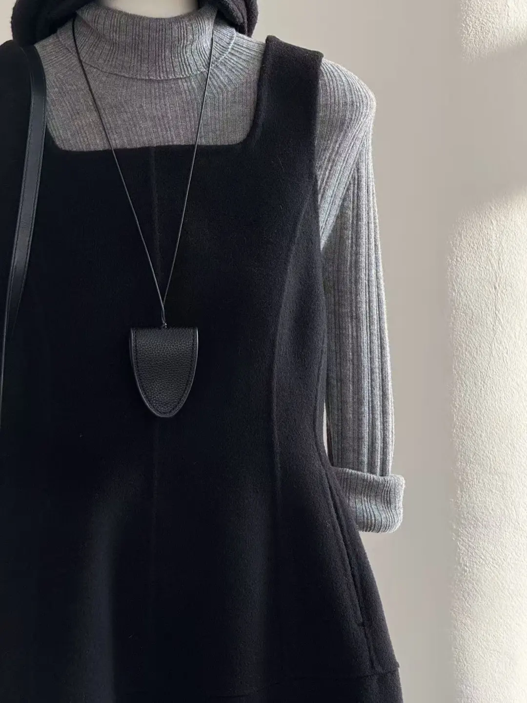 秋冬本命背心裙🖤收腰小黑裙长款来啦！