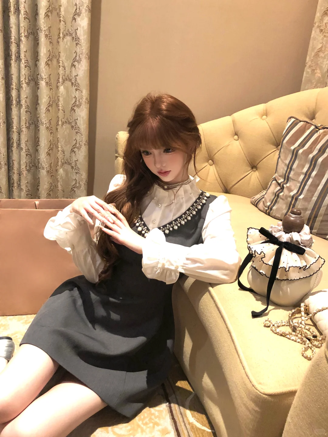 啊啊啊 好久没有穿到这么千金的显瘦A字裙了