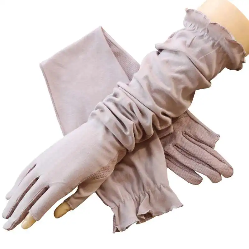 夏季防晒手套女薄款全棉开车骑行防滑防紫外