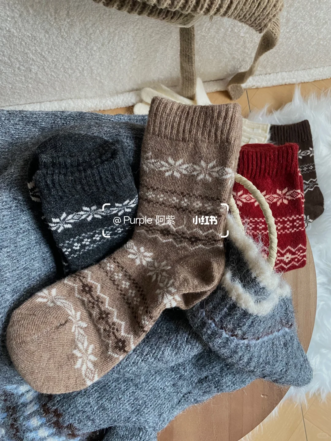 费尔岛羊毛袜~复古又温柔~好适合秋冬穿！
