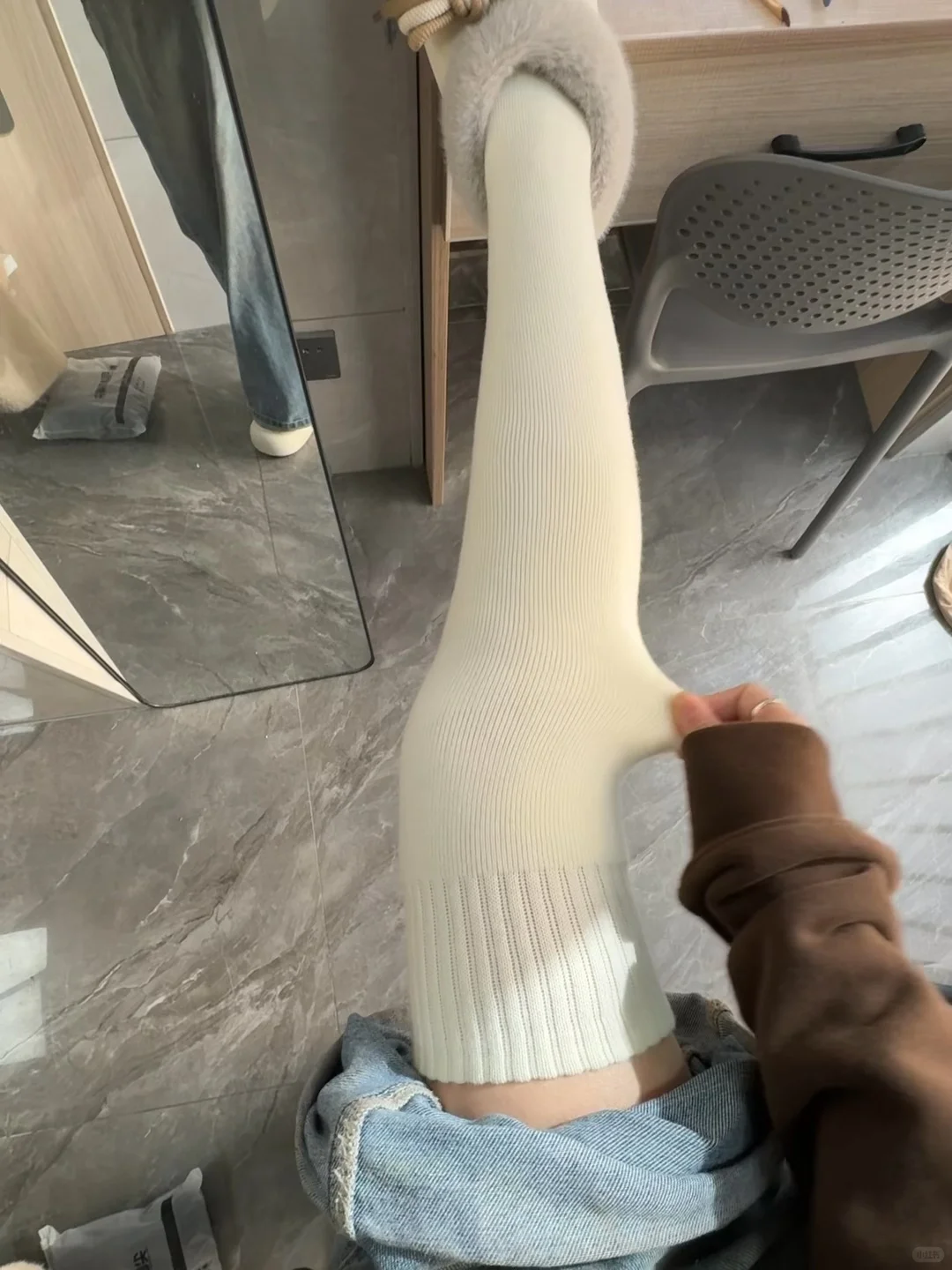 加绒过膝袜yyds！不仅保暖还巨显腿细腿直！