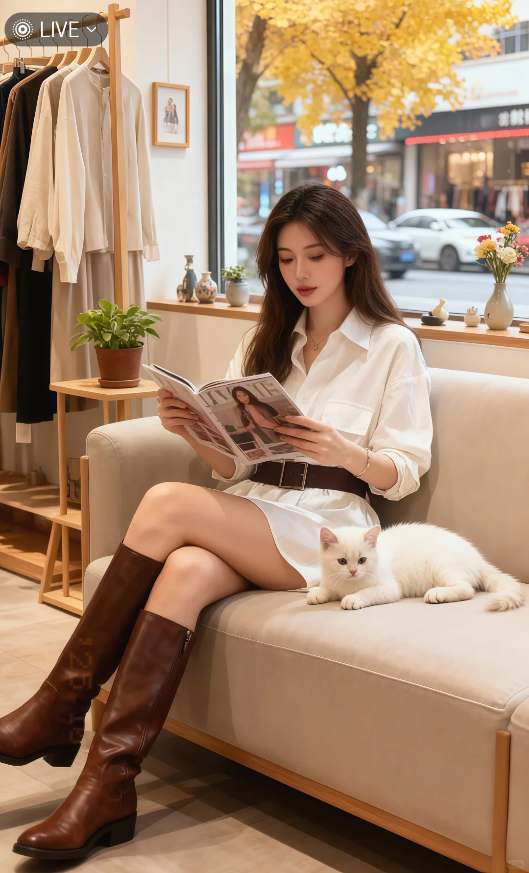 白月光衬衫裙真的好美～