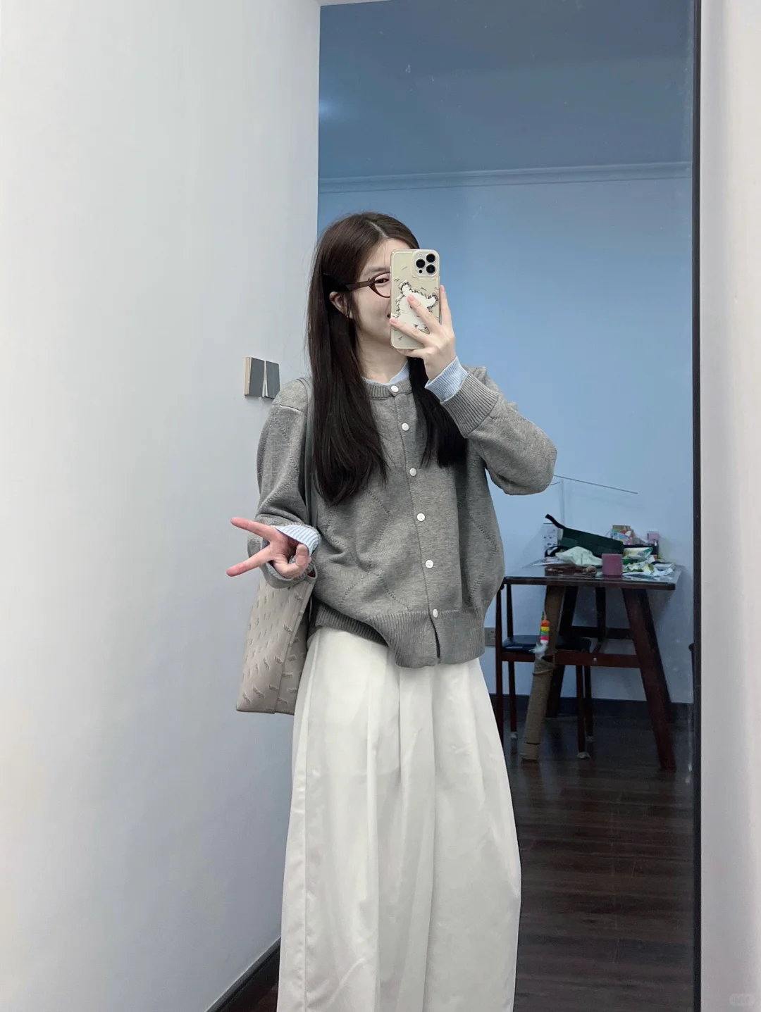 OOTD |🌨️蓝灰配色的假两件～