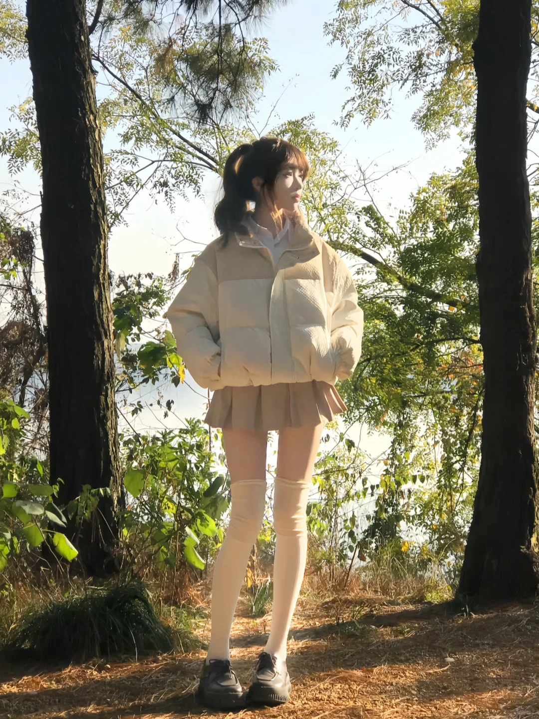 棉服➕过膝袜 这样穿也太好看了吧