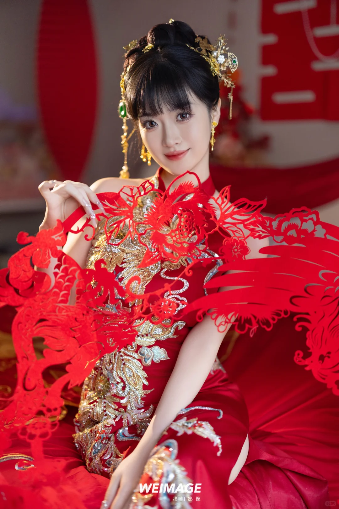 中式秀禾旗袍妆造｜太原婚庆圈的天花板