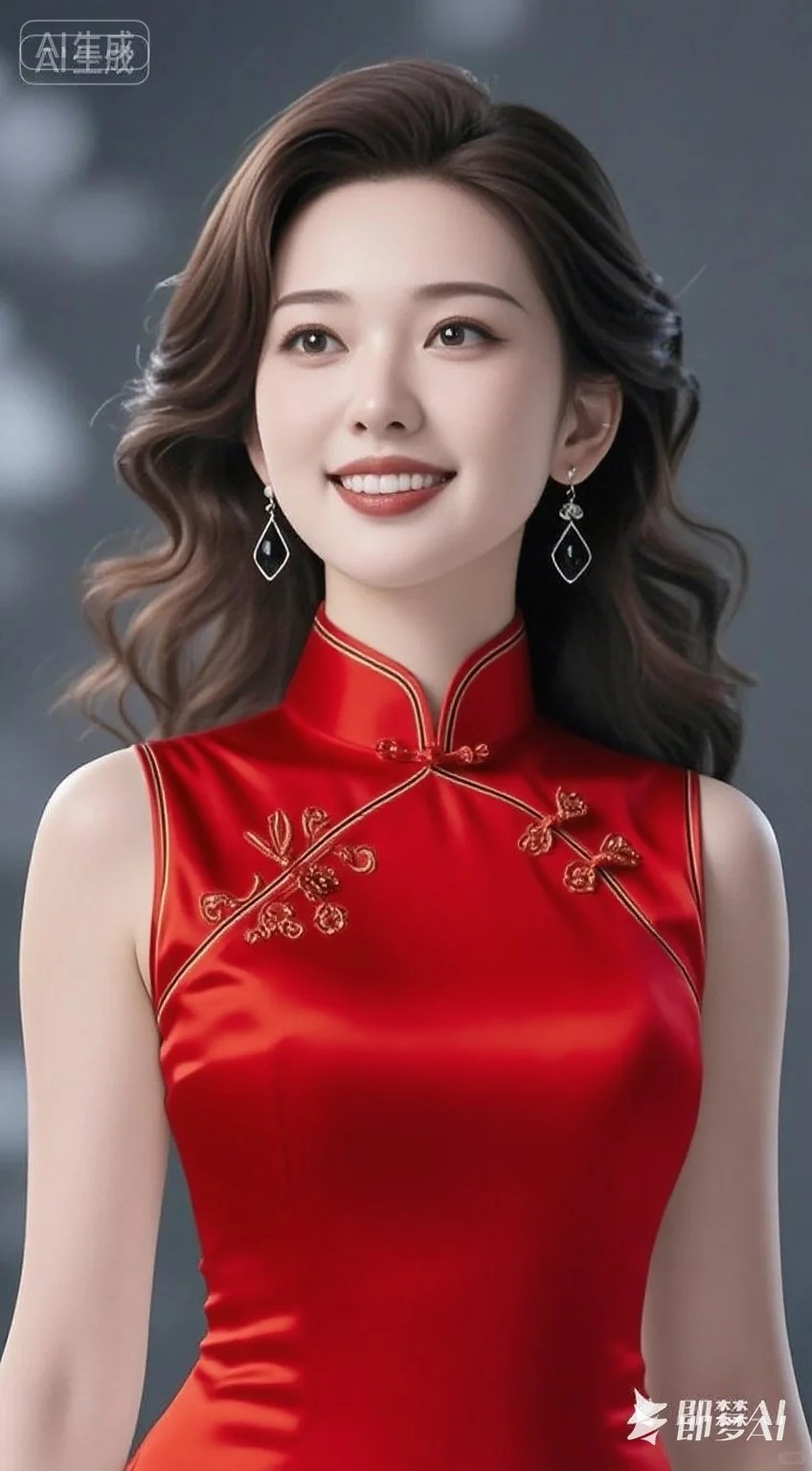 《一袭红绸旗袍，她把东方女性的美穿成了诗