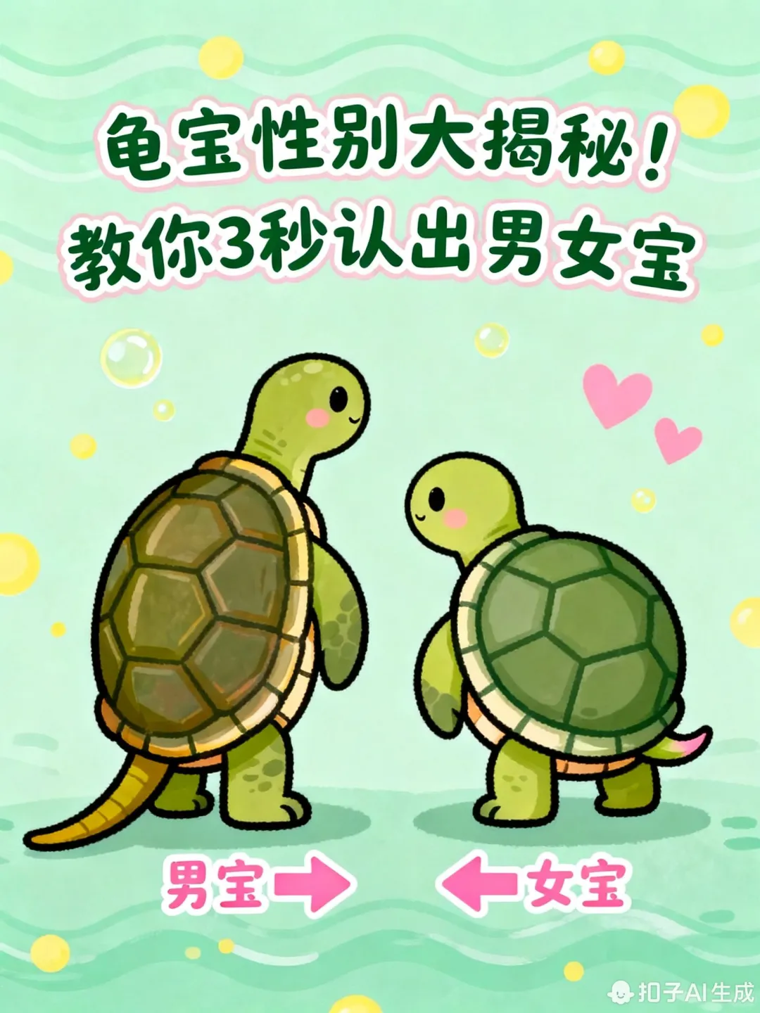 🐢5秒认龟性别！萌新也能看懂