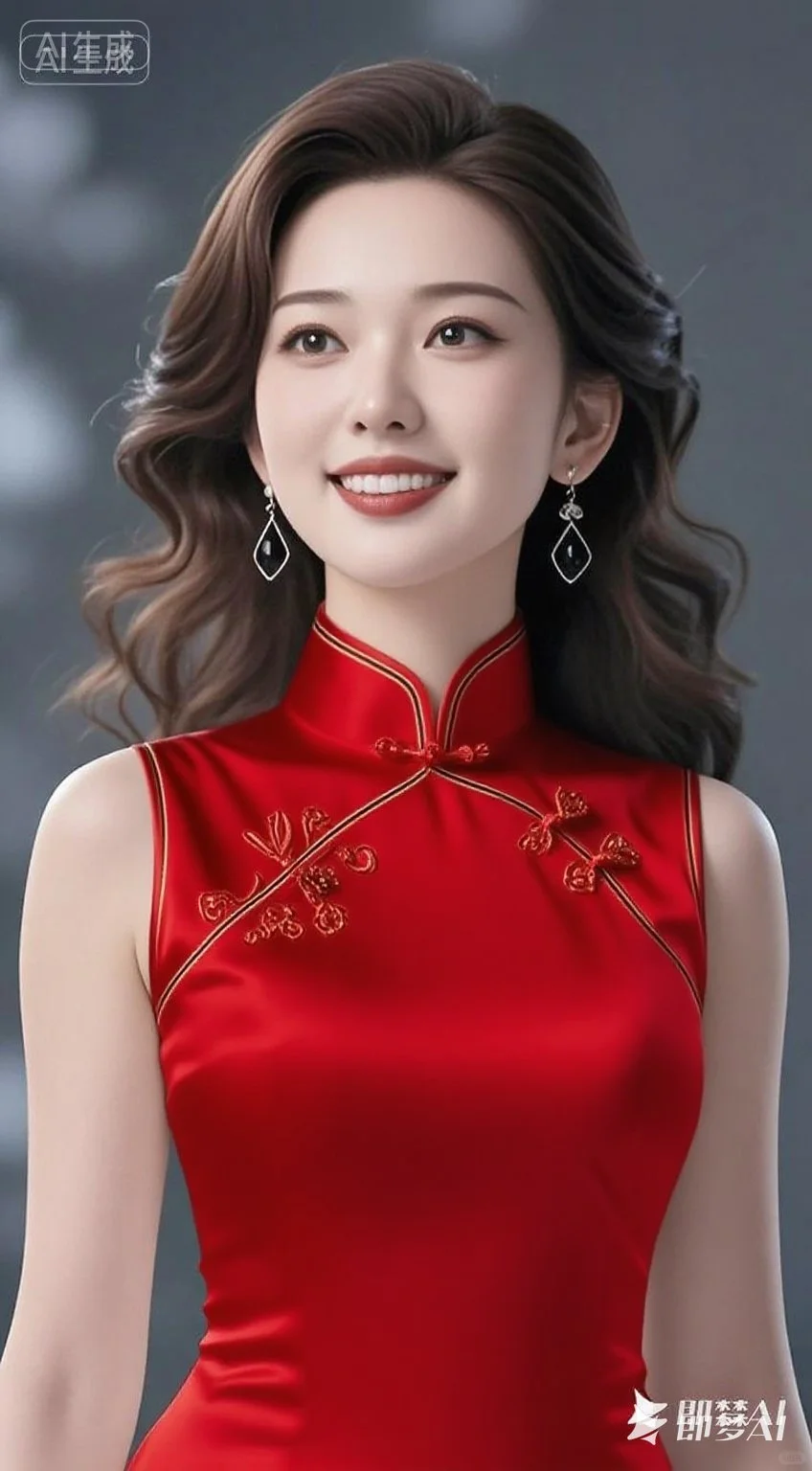 《一袭红绸旗袍，她把东方女性的美穿成了诗