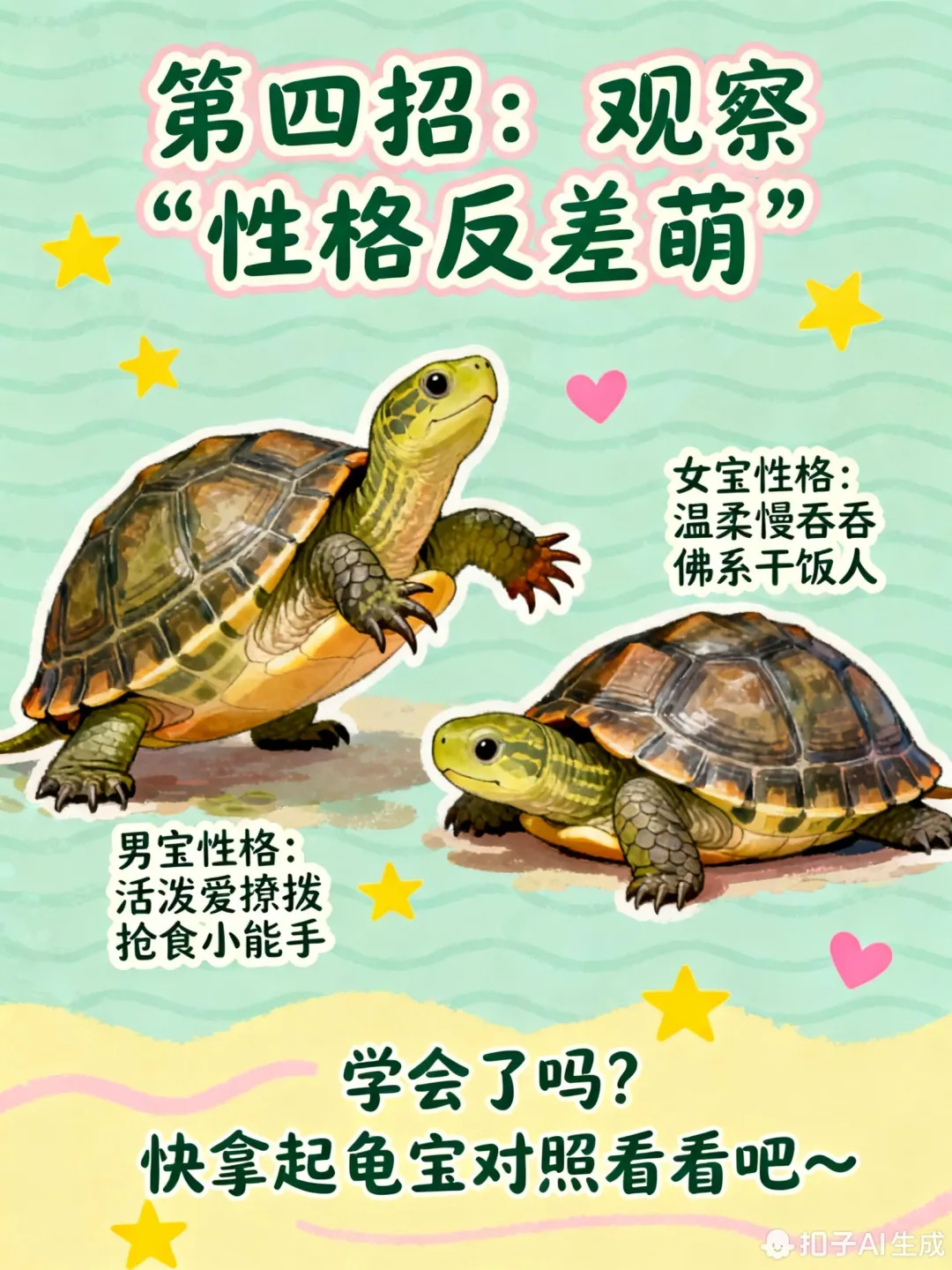 🐢5秒认龟性别！萌新也能看懂