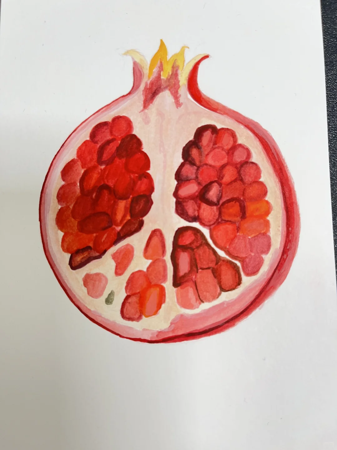 丙烯马克笔|石榴（附步骤图）