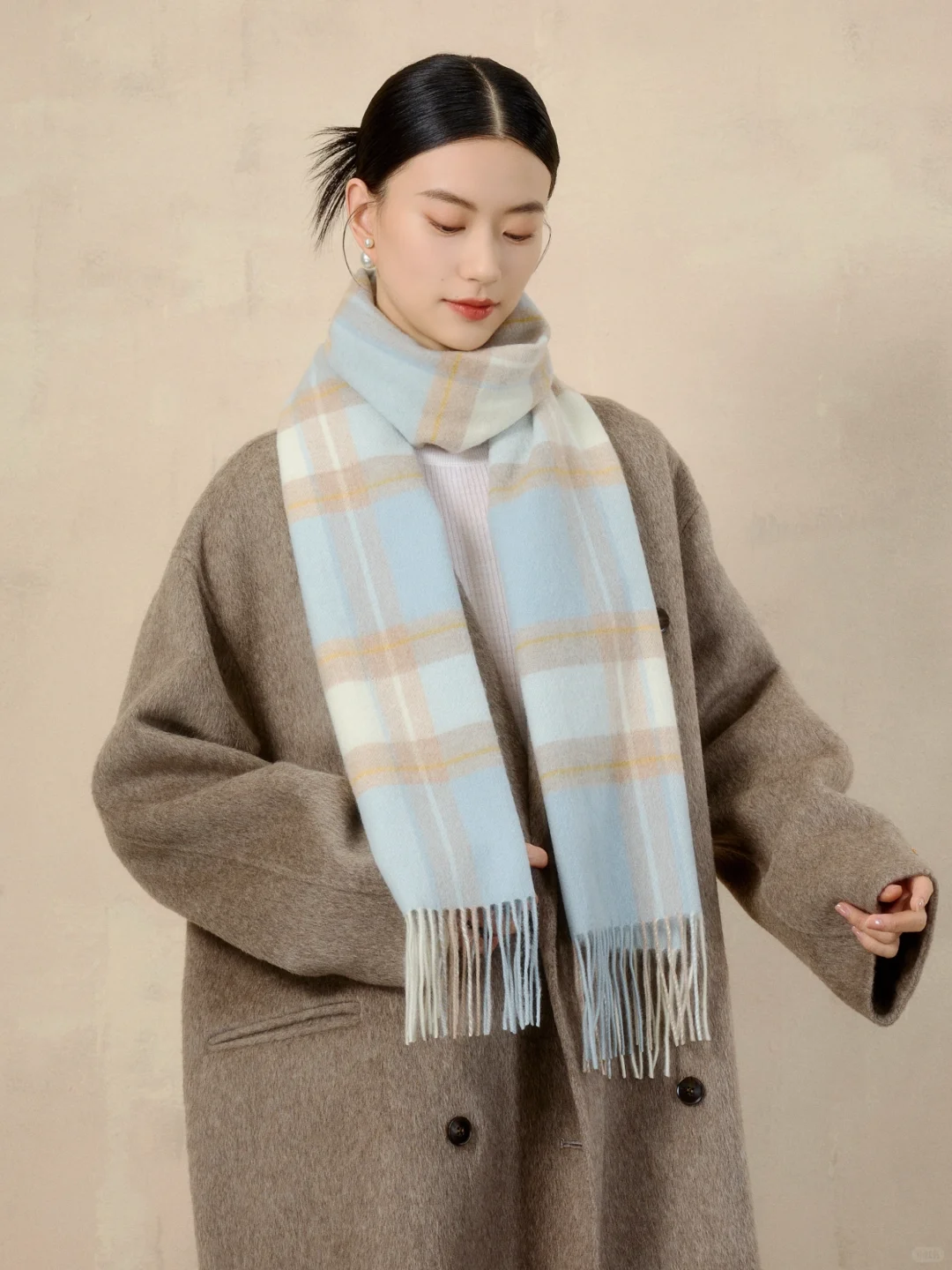 超级适合搭jk的格纹围巾！！