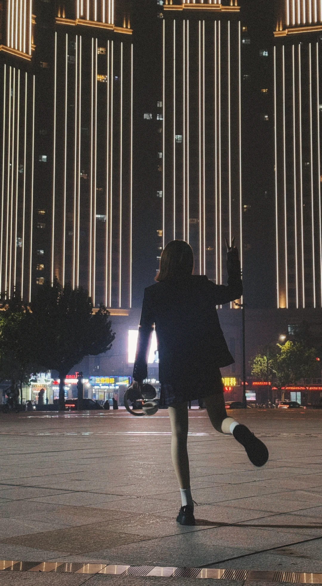 夜间JK制服拍照📸