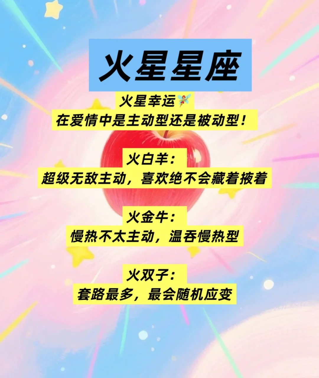 火星星座，爱情中是主动型还是被动型