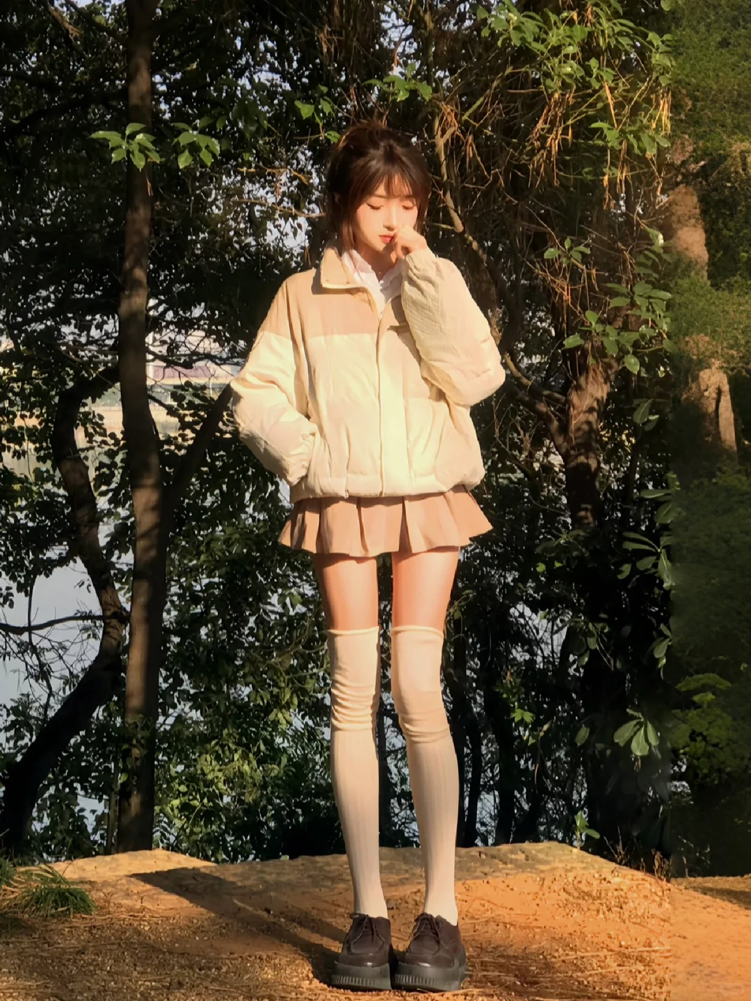 棉服➕过膝袜 这样穿也太好看了吧