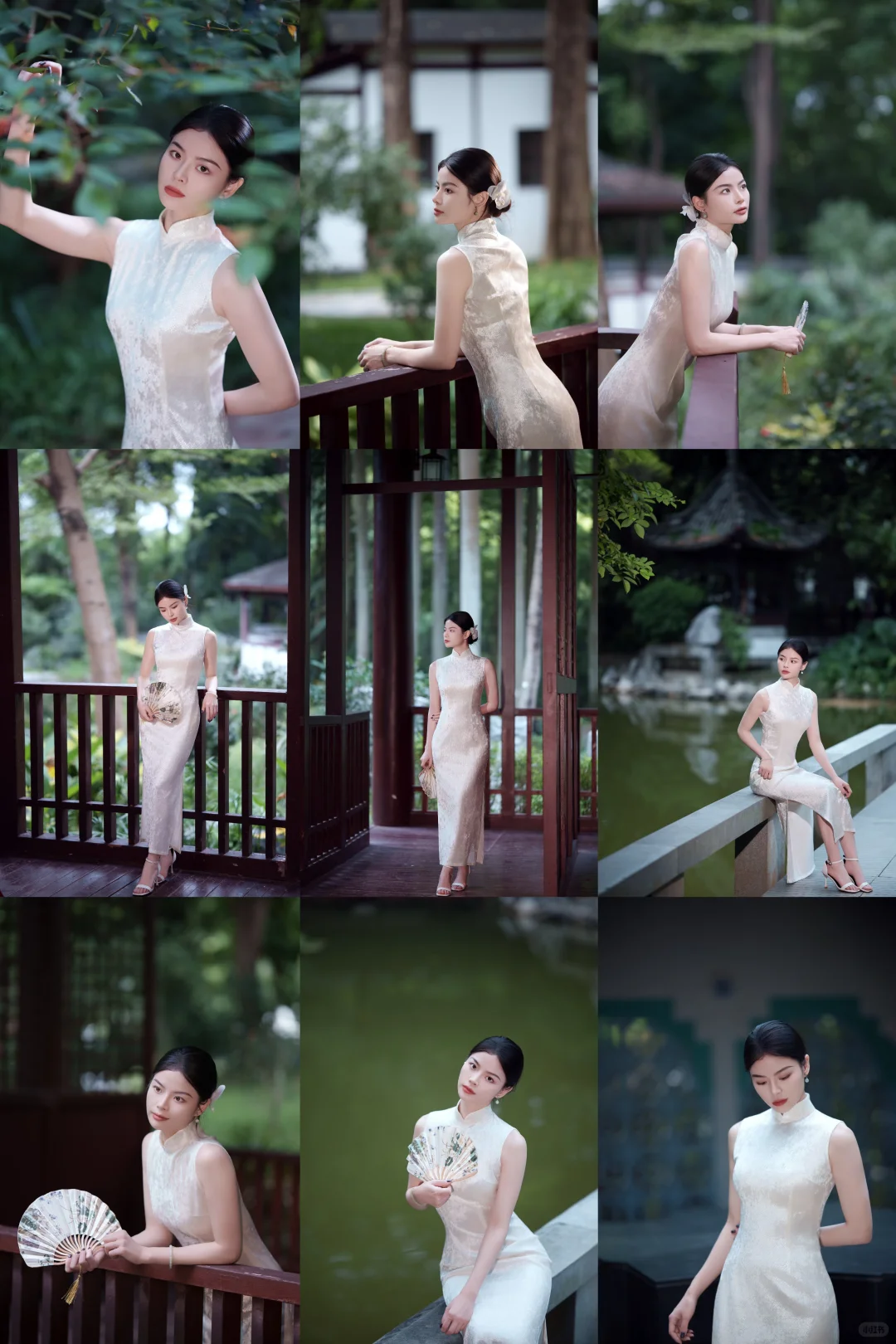 阴天也能拍出阳光感的旗袍