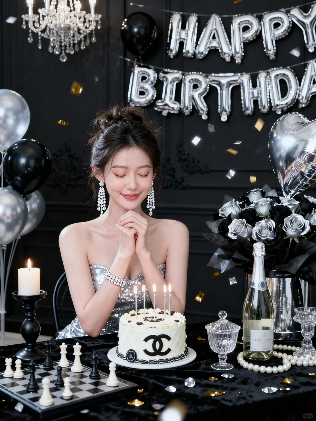 Ai生万物●怎样生成黑银风生日写真人像？