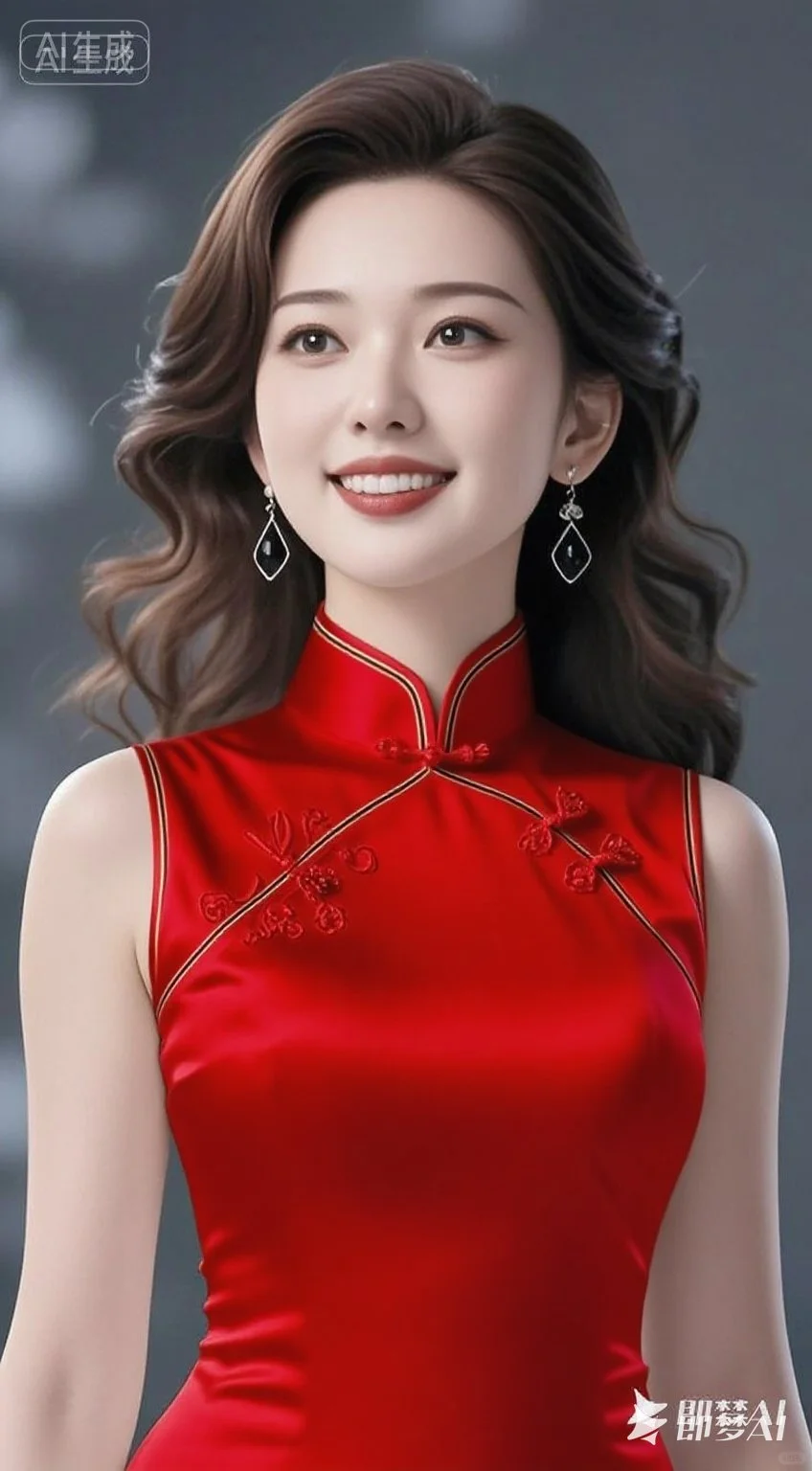 《一袭红绸旗袍，她把东方女性的美穿成了诗