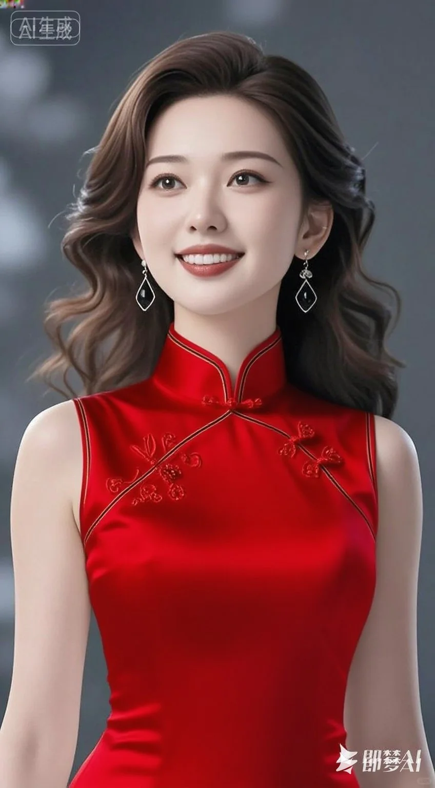 《一袭红绸旗袍，她把东方女性的美穿成了诗