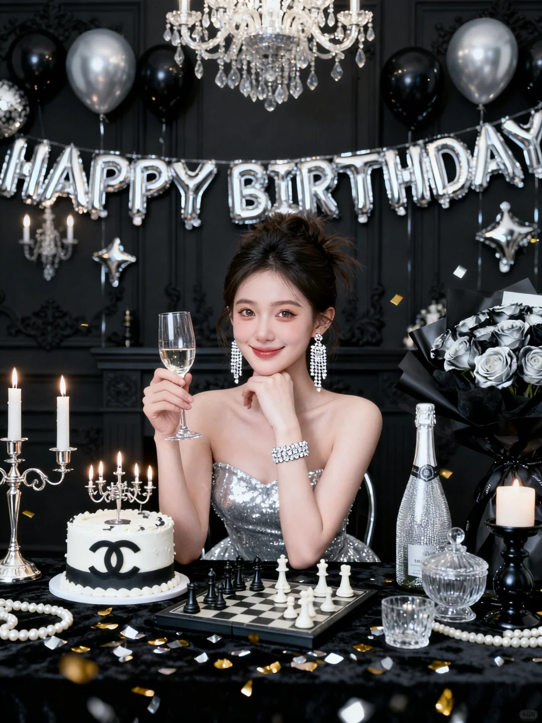 Ai生万物●怎样生成黑银风生日写真人像？