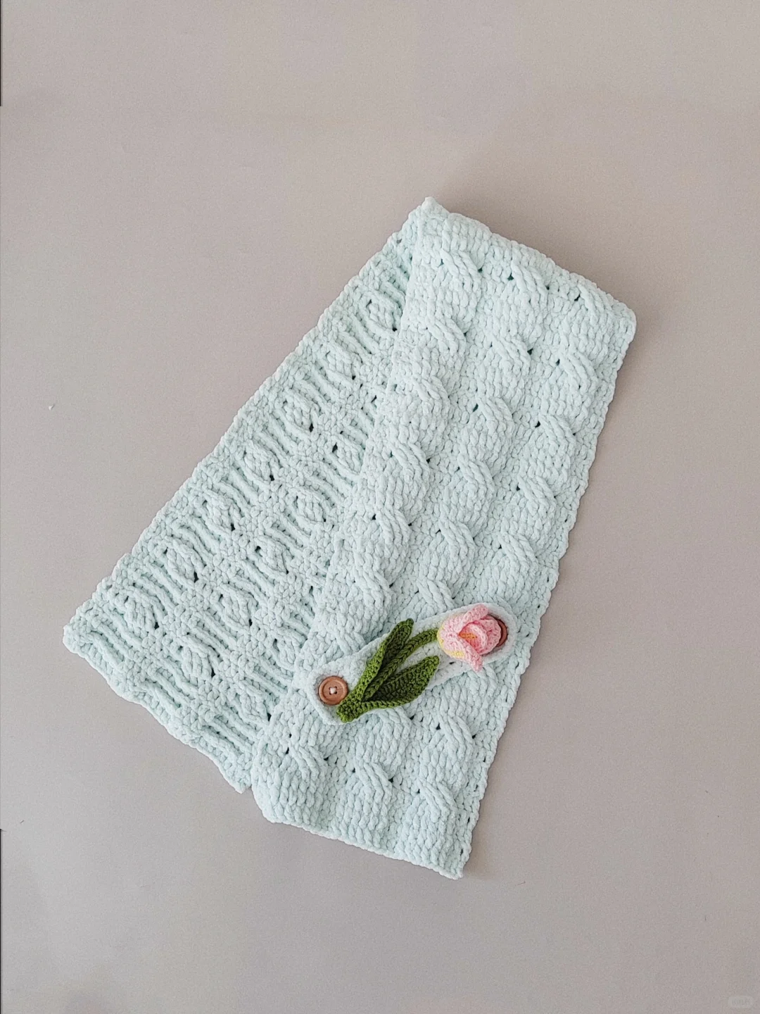 🧣「初雪郁金香」🌷保暖围巾/附图解