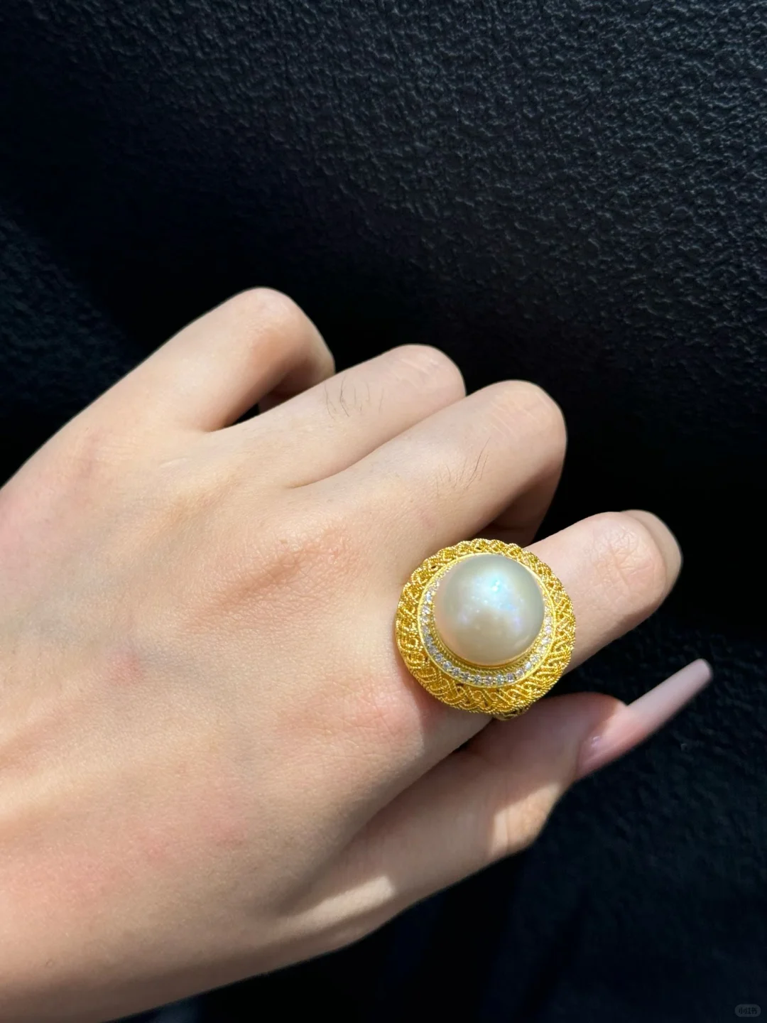 天然珍珠戒指13克[爱心]