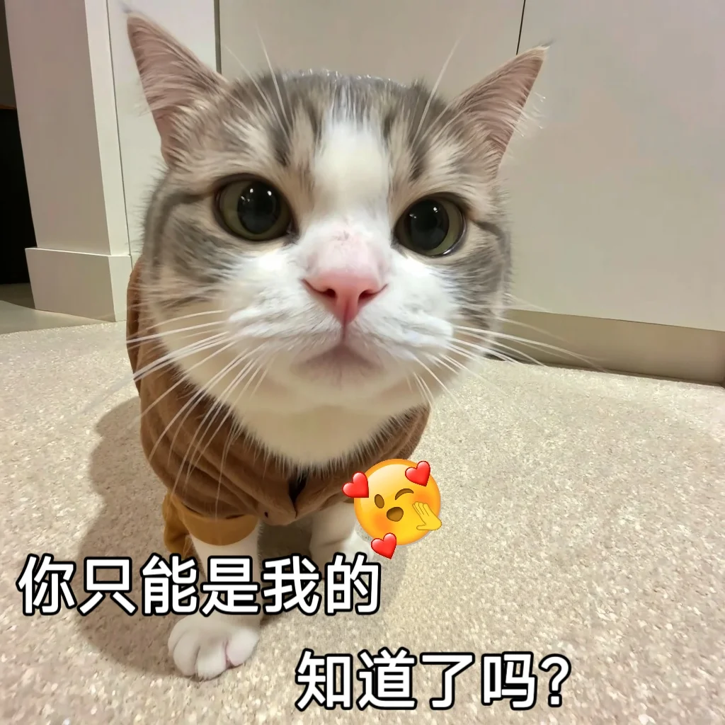 聊天专用猫咪可爱搞笑情侣表情包