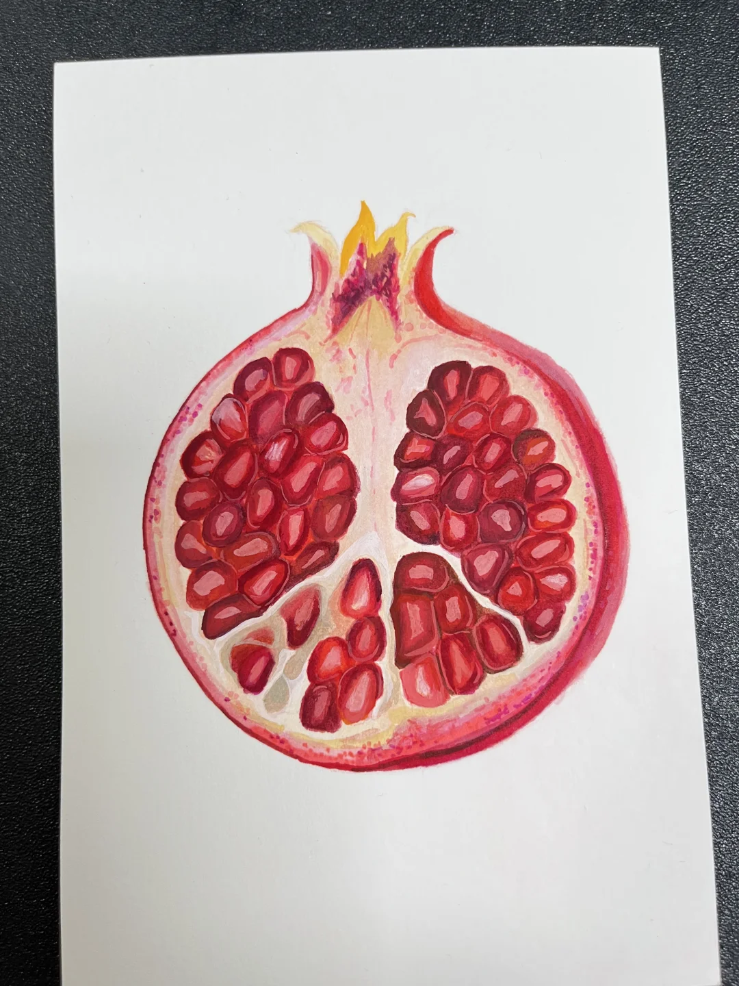 丙烯马克笔|石榴（附步骤图）