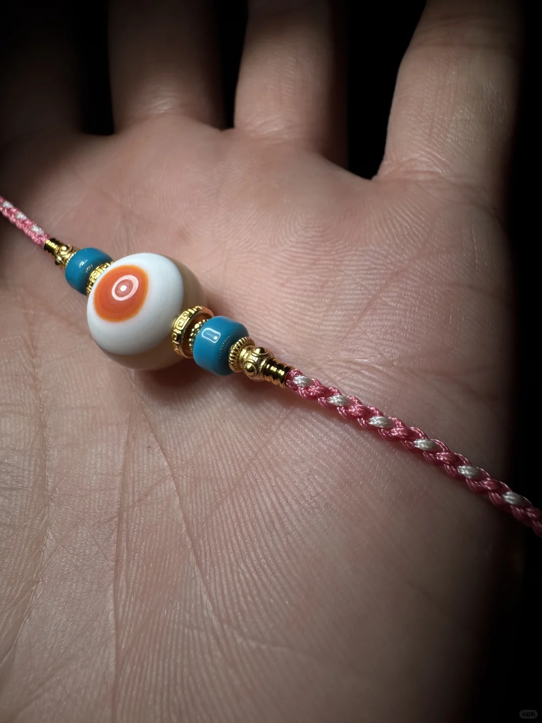 一款配色很提气的玛瑙板珠橘色板眼女士项链