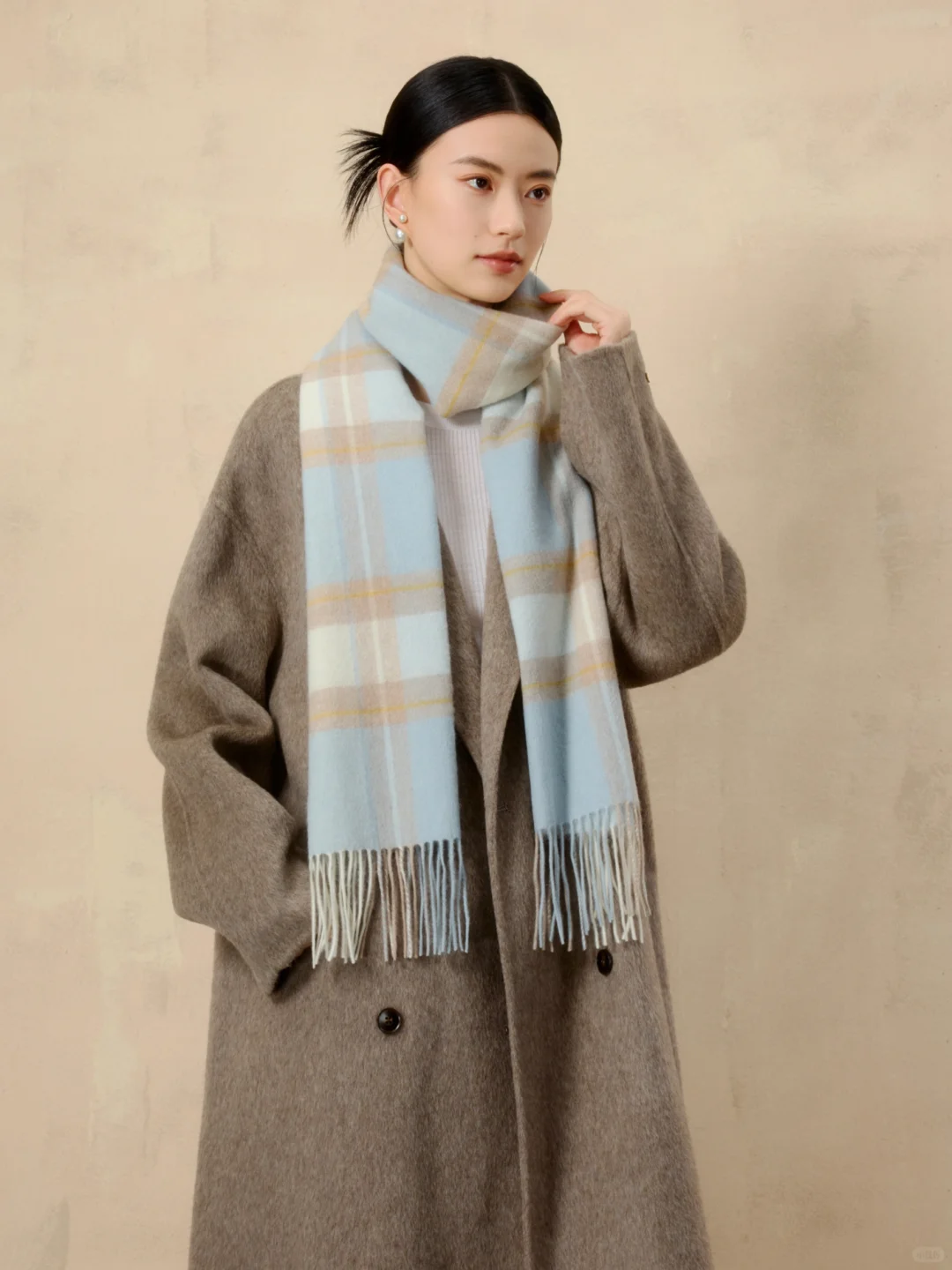超级适合搭jk的格纹围巾！！