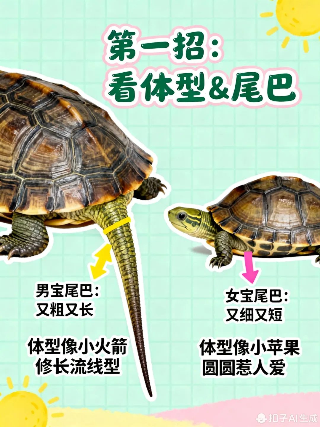 🐢5秒认龟性别！萌新也能看懂