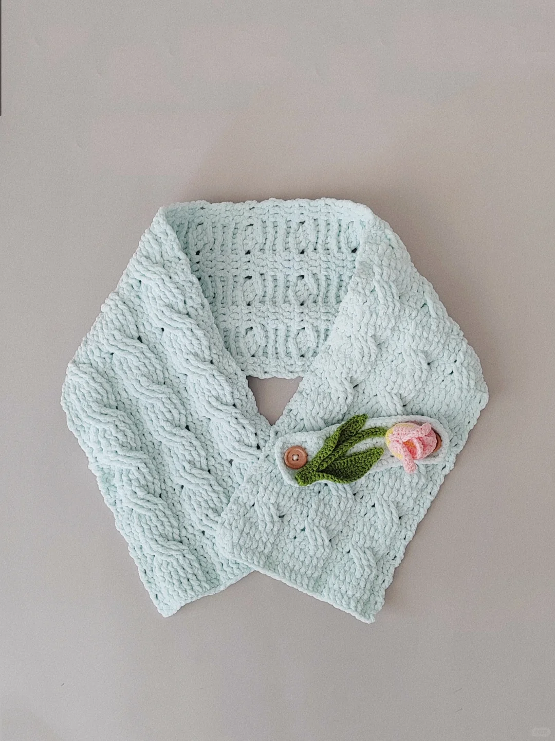 🧣「初雪郁金香」🌷保暖围巾/附图解