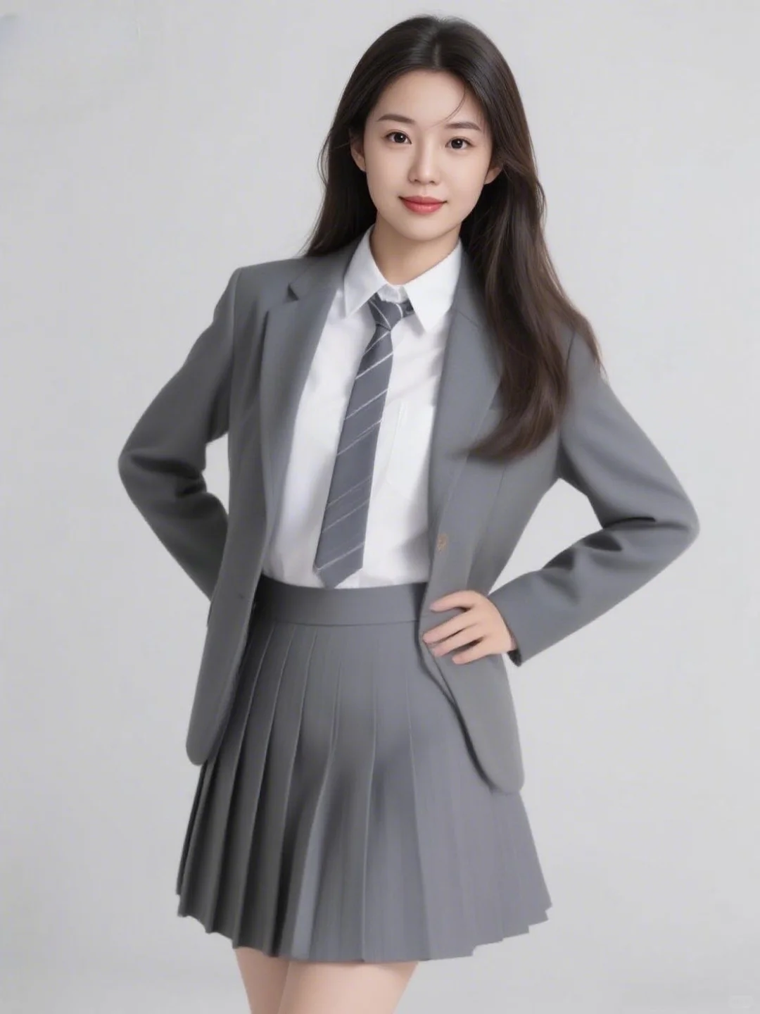谁懂啊！这套灰西装JK直接把青春感焊在身上