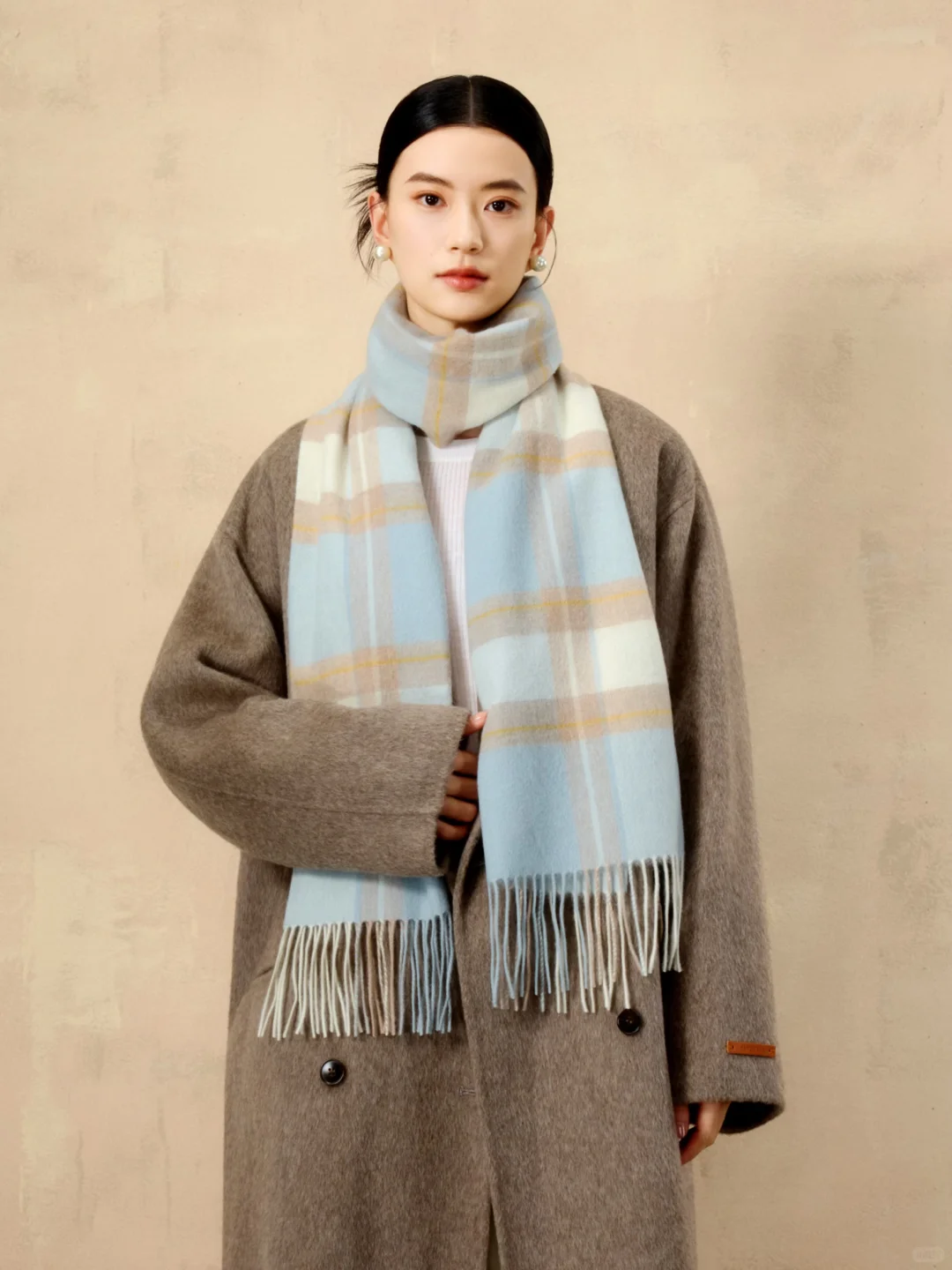 超级适合搭jk的格纹围巾！！